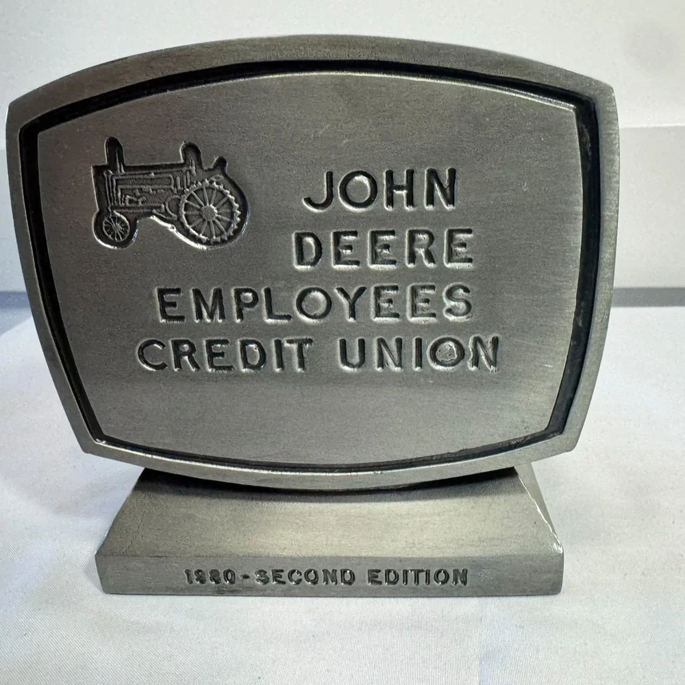 1980 John Deere Employees Credit Union Coin Bank Model N-1916 Tractor Piggy Bank